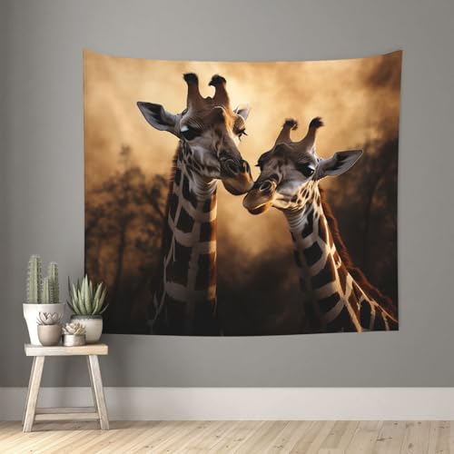 TOXOCMDKLE Ästhetischer Wandteppich, Wandteppich für Wohnzimmer, zwei Giraffen, Wanddekoration, Decke, Wandkunst, Banner, Poster für Schlafzimmer, Wohnheim, 130 x 152 cm TOXOCMDKLE Ästhetischer Wandteppich, Wandteppich für Wohnzimmer, zwei Giraffen, Wanddekoration, Decke, Wandkunst, Banner, Poster für Schlafzimmer, Wohnheim, 130 x 152 cm von TOXOCMDKLE