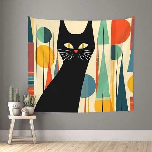 TOXOCMDKLE Wandteppich, ästhetischer Wandteppich, Wandteppich für Wohnzimmer, Mitte des Jahrhunderts, moderne Kunst, Katzen-Wandteppich, Heimdekoration, Decke, Wandkunst, Banner, Poster für TOXOCMDKLE Wandteppich, ästhetischer Wandteppich, Wandteppich für Wohnzimmer, Mitte des Jahrhunderts, moderne Kunst, Katzen-Wandteppich, Heimdekoration, Decke, Wandkunst, Banner, Poster für von TOXOCMDKLE