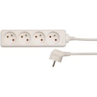 Toya - Elektrisches Verlängerungskabel, weiß, 4 Steckdosen mit Erdung, 5 m 72509 vorel von TOYA