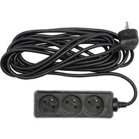 Toya - Elektrisches Verlängerungskabel, schwarz, 3 Steckdosen mit Erdung, 1,5 m / 72615 / vorel von TOYA
