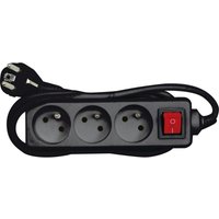 Elektrisches Verlängerungskabel, 3 Steckdosen mit Erdung, 5 m, mit Schalter 72627 vorel von TOYA