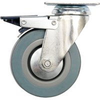 Toya - 100mm Lenkrolle mit grauem Gummi und Bremse 87383 vorel von TOYA