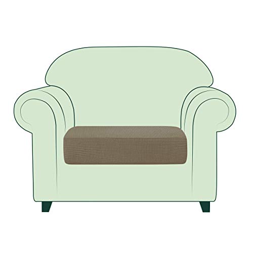 TOYABR Stretch Sofakissenbezug, Sitzbezug für Sessel, Loveseat Couch, waschbar, Abnehmbarer Möbelschutz mit elastischer Unterseite für Wohnzimmer (1-Sitzer, Sand), VCTYBBLGZDSSA von TOYABR