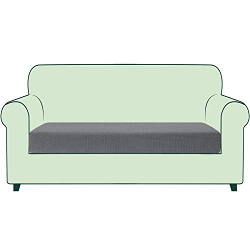 TOYABR Stretch Sofakissenbezug, Sitzbezug für Sessel Loveseat Couch, waschbarer Abnehmbarer Möbelschutz mit elastischer Unterseite für Wohnzimmer (2-Sitzer, hellgrau), VCTYBBLGZDMLG von TOYABR