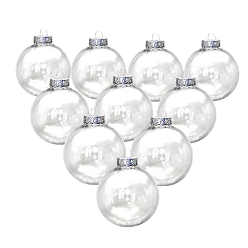 20 Stücke Weihnachtskugeln Dekokugel Kunststoffkugeln Transparent Weihnachtsbaum Acrylkugeln zum Befüllen mit Aufhängeöse Süßigkeiten Box für Hochzeit Weihnachten Party Dekoration Ornament 10cm von TOYANDONA