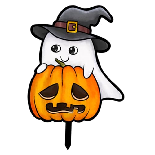 Halloween Ghost Stake Acryl Schild für Garten Gruselige Halloween Dekoration im Freien Langlebig und Detailreich für Partys und Gartenverschönerung von TOYANDONA