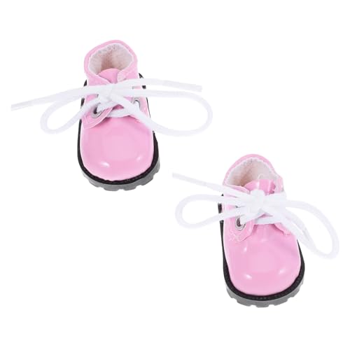 TOYANDONA 1 Paar Helle Lederschuhe Mini-schuhverzierung Minipuppenschuhe Miniatur-schuhverzierungen Dekorative Puppenschuhe Minischuhe Rosa Kunstleder von TOYANDONA