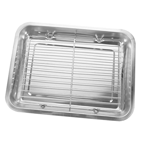 TOYANDONA 1 Satz Ablaufwanne aus Edelstahl Hallo Obstschale Speiseölbehälter mit Sieb klein snackteller Snack Teller teegeschirr Snack-Servierplatte Edelstahlplatte Rostfreier Stahl Silver von TOYANDONA