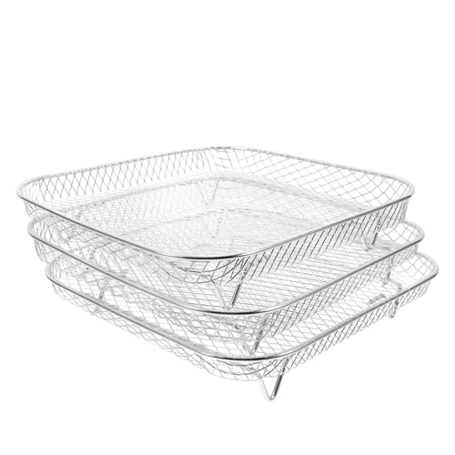 TOYANDONA 1 Satz Edelstahlgestell für Luftfritteuse Luftfritteusengestell Grill groß Luftfritteusen-Zubehör Luftfritteusen-Gitter Ninja-Luftfritteuse-Zubehör Dörrgestell Edelstahl 304 Silver von TOYANDONA