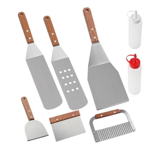 TOYANDONA 1 Satz Grillset für Außengrill Grillschaber Zubehör Holzkohle Kochschneider-Spatel Grillwerkzeuge für den Außengrill langlebiger Cutter-Spatel Barbecue-Grillschneider-Spatel Eiche von TOYANDONA