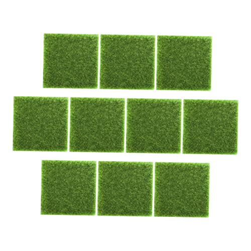 TOYANDONA 1 Satz Kunstrasen Falsches Rasengras Gefälscht Synthetisches Matten Künstlich Grasmatte Für Modelleisenbahnen Modellgras Grasdekor Lebensechte Grasmatte Pp Grün 10 Stück von TOYANDONA