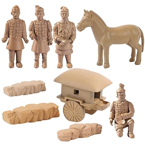 TOYANDONA 1 Satz Terrakotta-kriegerstatuen Terrakotta-kriegerpferde Figur Aus Der Qin-dynastie Feengartenfiguren Kriegerfigur Chinesische Kriegerskulptur Ornamente Reisen PVC Drinnen von TOYANDONA