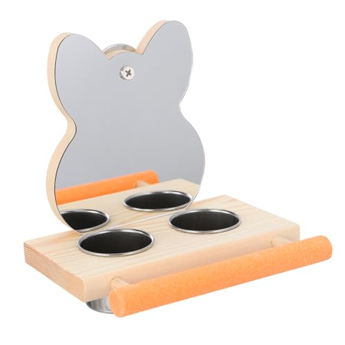 TOYANDONA 1 Satz Vogelkäfig Futterhalter Papageienspielzeug Haustier-Spiegelspielzeug Papageiennäpfe und -Halter Papageienfütterung Essen Wasser Schüssel für Vogelkäfig Käfig-Futternapf Holz TOYANDONA 1 Satz Vogelkäfig Futterhalter Papageienspielzeug Haustier-Spiegelspielzeug Papageiennäpfe und -Halter Papageienfütterung Essen Wasser Schüssel für Vogelkäfig Käfig-Futternapf Holz von TOYANDONA