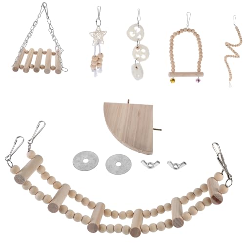 TOYANDONA 1 Satz Vogelspielzeug aus Holz und Seil für Sittiche und Papageien Kauspielzeug Hängeschaukel für Käfige Bewegung TOYANDONA 1 Satz Vogelspielzeug aus Holz und Seil für Sittiche und Papageien Kauspielzeug Hängeschaukel für Käfige Bewegung von TOYANDONA