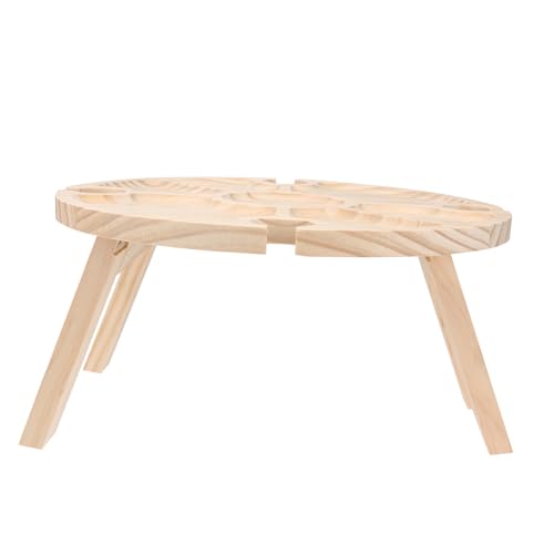 TOYANDONA 1 Stück Faltbarer Picknicktisch mit Glashalter Tragbarer Runder für Garten Camping und Outdoor Events Khakifarbene Klapptisch für Weinpartys und Snacks TOYANDONA 1 Stück Faltbarer Picknicktisch mit Glashalter Tragbarer Runder für Garten Camping und Outdoor Events Khakifarbene Klapptisch für Weinpartys und Snacks von TOYANDONA