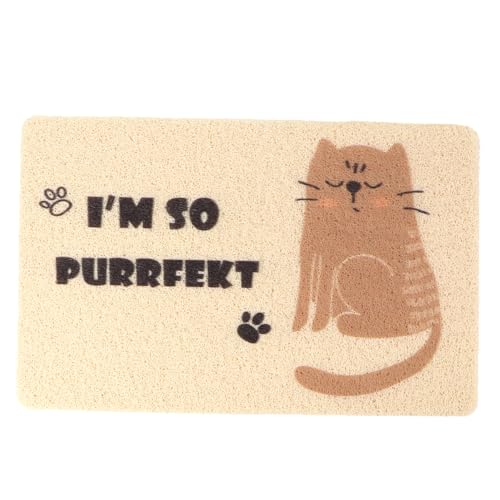 TOYANDONA 1 Stück Haustier Katzentoilette Katzenhund Katzenstreu Matte süß Wurf Plüsch Saugfähig Haustierfuttermatte Kissenmatte für Haustiere Futtermatte für Haustierfutter PVC Schokolade von TOYANDONA