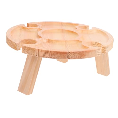 TOYANDONA 1 Stück Klappbarer Outdoor Tragbarer Runder Weintisch für Snacks und Getränke für Camping Gartenpartys von TOYANDONA