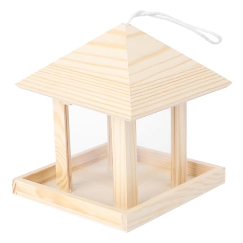 TOYANDONA 1 Stück Vogelhäuschen Aus Holz Container Hängend Vogelfütterer Garten Vogelhäuschen Vogel Fütterer Outdoor- Vogelhäuschen Zum Aufhängen Im Freien Futterspender Hölzern von TOYANDONA
