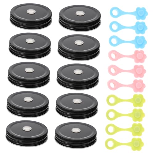 TOYANDONA 10 Sätze Mason Jar Deckel mit Strohhalmloch aus Robustem und Auslaufsicher Wiederverwendbar Passend für Glasöffnungen für Zuhause Camping Tee Kaffeegeschäfte Wiederverwendbar TOYANDONA 10 Sätze Mason Jar Deckel mit Strohhalmloch aus Robustem und Auslaufsicher Wiederverwendbar Passend für Glasöffnungen für Zuhause Camping Tee Kaffeegeschäfte Wiederverwendbar von TOYANDONA