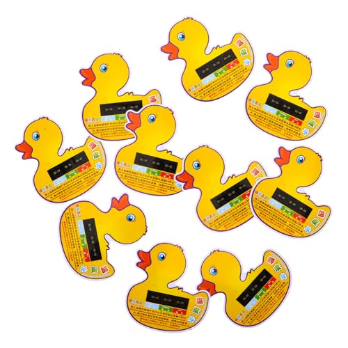 TOYANDONA 10 Stück Badewassertemperaturkarten im Enten Design LCD Anzeige für Kleinkinder Kinderfreundliches Thermometer für Sicheres Baden für Neugeborene und Beim Duschen von TOYANDONA
