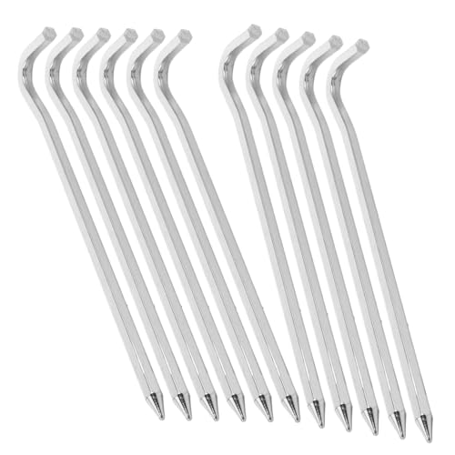 TOYANDONA 10 Stück Metall Zeltheringe für Camping Robuste Erdnägel für Zelt Pavillon und Garten Vielseitige Anwendung Verbesserte Stabilität und Haltbarkeit Silberfarben von TOYANDONA