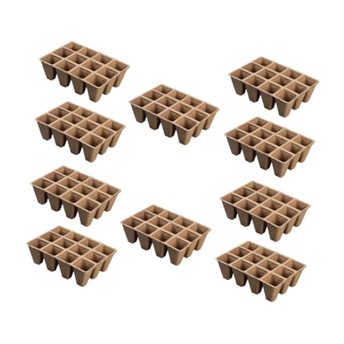 TOYANDONA 10 Stück Teiliges Fach Papier Pflanzschalen Biologisch Abbaubare Anzuchtplatten für Setzlinge Sichere Transplantierbare Pflanztöpfe für Garten und Gewächshaus Umweltfreundlich und von TOYANDONA