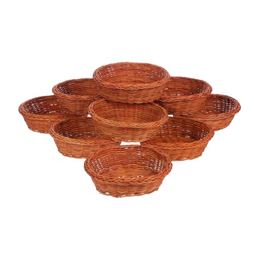 TOYANDONA 10 Stück Teiliges Kleine Ovale Rattan Körbe Handgewebte Brotkörbe für Küche und Haushalt Vielseitige Snack Obstkörbe Stapelbare Aufbewahrung für Brot Kekse Obst und Snacks TOYANDONA 10 Stück Teiliges Kleine Ovale Rattan Körbe Handgewebte Brotkörbe für Küche und Haushalt Vielseitige Snack Obstkörbe Stapelbare Aufbewahrung für Brot Kekse Obst und Snacks von TOYANDONA