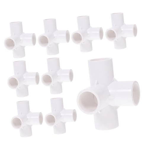 TOYANDONA 10 Stück Teiliges PVC Fitting Steckverbinder Weiß für Gewächshausrahmen Möbelbau und Bewässerung Robust Leicht Korrosionsbeständig von TOYANDONA