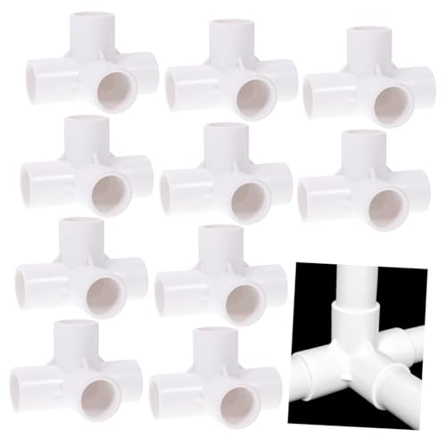 TOYANDONA 10 Stück Teiliges PVC Vier wege Rohrverbinder Hitzebeständig bis Feuchtigkeitsresistent Robust für Bewässerung Möbelbau Gewächshaus und DIY Regalstrukturen von TOYANDONA