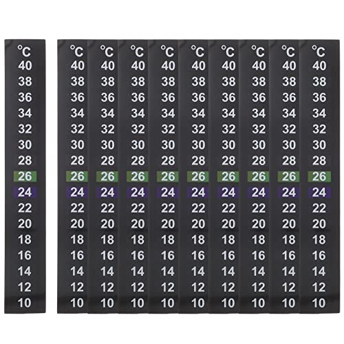 TOYANDONA 10 Stück Thermometer Aufkleber für Aquarien Selbstklebende Temperaturstreifen aus Flüssigkristall Farbcodierte Temperaturanzeige für Fischbecken und Badewannen von TOYANDONA