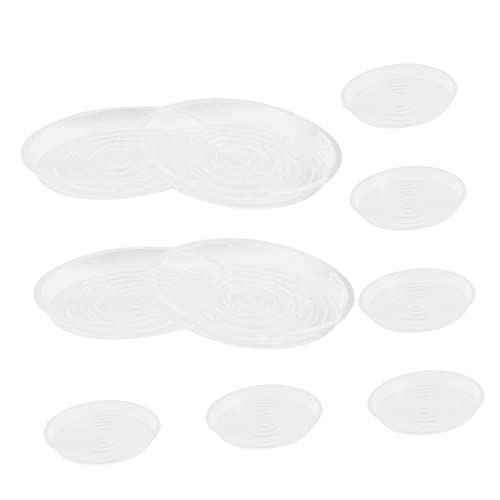 TOYANDONA 10 Stück Transparente Pflanzenuntersetzer Kunststoff Runde Blumentopfuntersetzer für Drinnen und Draußen zum Auffangen von Überschüssigem Wasser Schutz Ihrer Böden von TOYANDONA