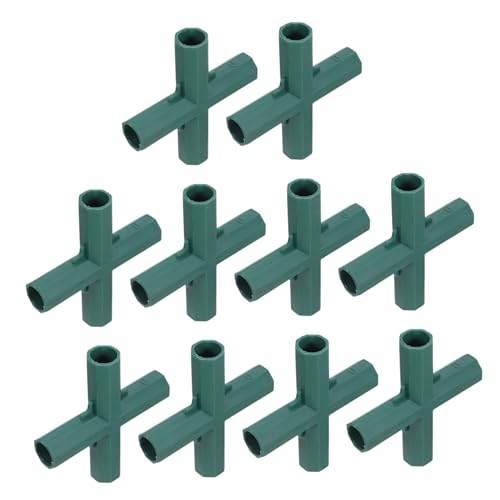 TOYANDONA 10 Stück Vier-Wege-Gelenk Gartenmastverbinder PVC -Kreuzanschluss Gewächshaus -Eckverbinder Schlauchreparaturarmaturen Schatten -Stoffrahmenanschluss Spalierverbinder Grün von TOYANDONA