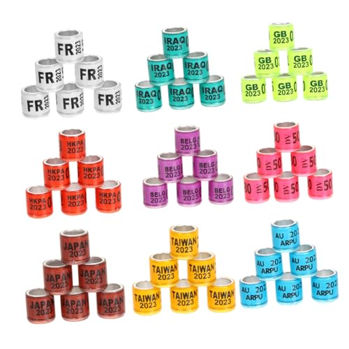 TOYANDONA 100 Stück Vogel Fußringe Langlebig Aluminium Kunststoff Tauben Beinringe für Brieftauben Racing Pigeon Leg Bands zur Kennzeichnung und Unterscheidung Verschiedener von TOYANDONA