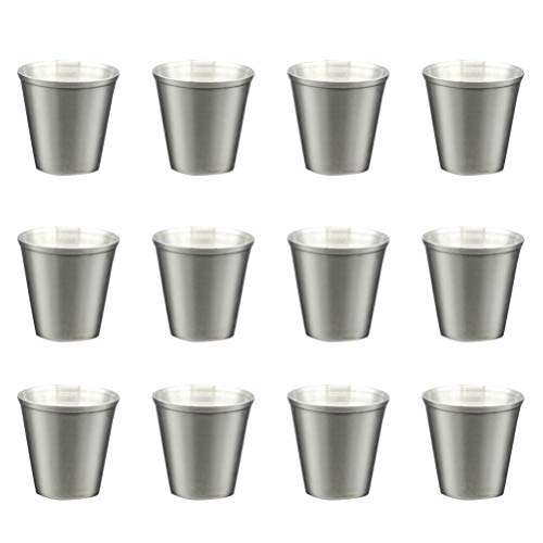 TOYANDONA 12 Stück Edelstahl-Schnapsbecher trinken tragbare Edelstahl-Schnapsgläser Weinbecher Trinkbecher für Whisky Schnaps (30ml) von TOYANDONA