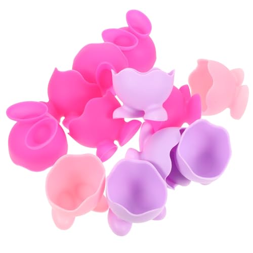 TOYANDONA 12 Stück Teiliges Silikon Eierbecher mit Ständer Hitzebeständig und Formstabil für Gekochte Eier Frühstück Küche Spülmaschinenfest Farblich Sortiert für Zuhause Zufällige Farbe von TOYANDONA