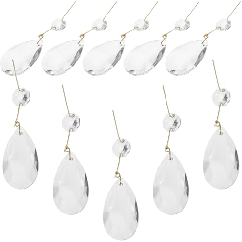 TOYANDONA 15 Stück Kristall-Kronleuchter Kristallanhänger Valentinstag Lampe hängende Dekoration Kristalldekoration für Lampe Kristalldekoration und Accessoires Tropfenperlen Weißer Kristall von TOYANDONA