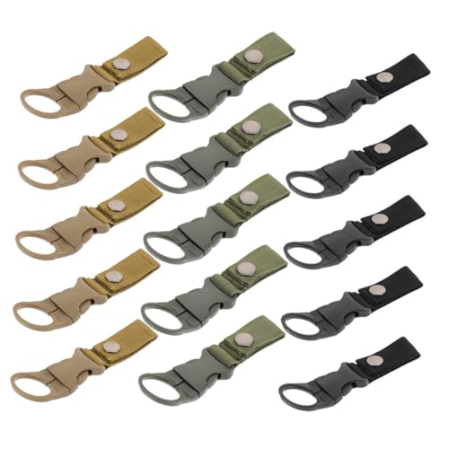 TOYANDONA 15 Stück Teiliges Nylon Karabiner Flaschenhalter mit Robustem Schnallenclip Leichter und Kompakter Outdoor Flaschenhalter für Camping Wandern Rucksack Zubehör in Schwarz Khaki und von TOYANDONA