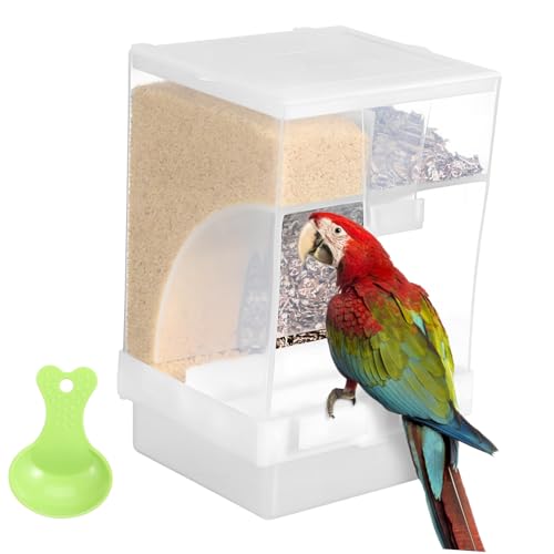 TOYANDONA 1Satz Automatischer Vogelfutterspender Transparenter Futterbehälter Mit Löffel Für Innenvögel Einfache Installation Konstruktion Sicht Essgewohnheiten von TOYANDONA