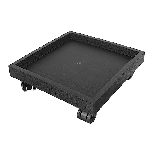 TOYANDONA Blumentopf Tablett mit Rädern Quadratisch Beweglich Resin und Kunststoff für Drinnen und Draußen Pflanzenuntersetzer mit Universalrädern von TOYANDONA