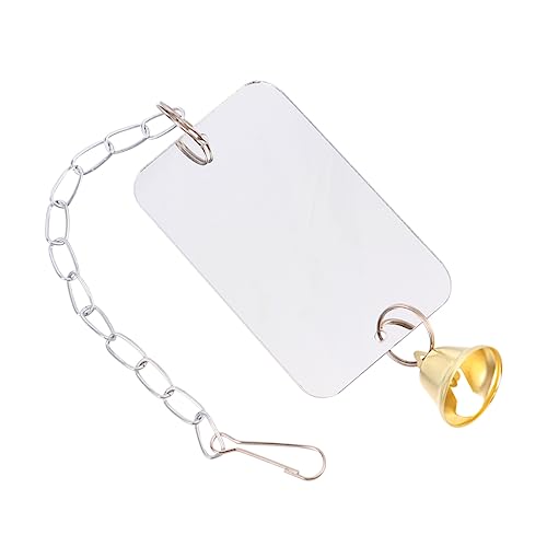TOYANDONA Vogelkäfig Spiegel mit Glocke Papageienspielzeug 6x10cm – Hängendes Zubehör für Sittiche und Nymphensittiche von TOYANDONA