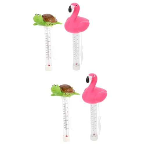 TOYANDONA 2 Sätze Flamingo -wasserthermometer -thermometer Schwebend Badewanne Poolthermometer Schwimmender Pool Schwimmendes Pool-thermometer Badethermometer Plastik 2 Stück * 2 von TOYANDONA