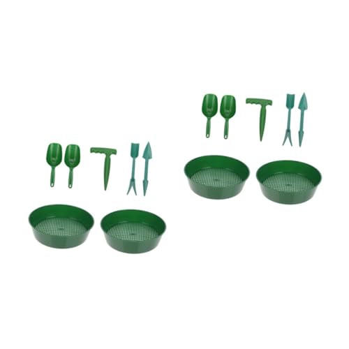 TOYANDONA 2 Sätze Gartenwerkzeug-Set Schaufel Gartenwerkzeuge klein Sichtung Gartenbepflanzung Zubehör Bodenfiltersieb Plastikgartenbodensieb Gartenbedarf Gartensieb pp Green von TOYANDONA