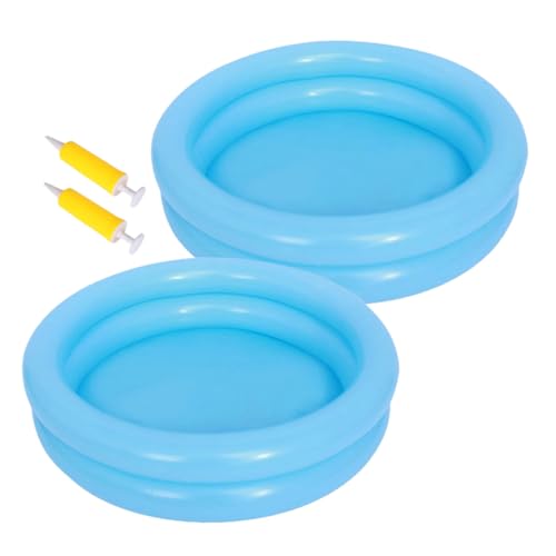 TOYANDONA 2 Sätze Kinderpool Aufblasbar PVC Schwimmbecken Rund für Jungen Mädchen Indoor und Outdoor Sommerspaß von TOYANDONA