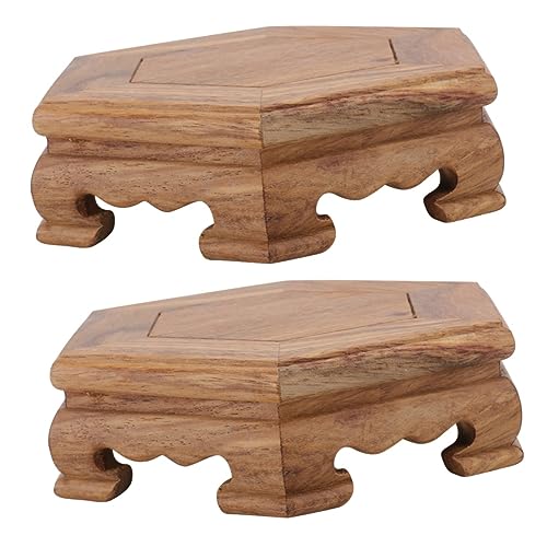 TOYANDONA 2 Stck Holzsockel Blumentopfständer Natürlichem Runde Stabile Basis für Vase Fischglas Dekorative Objekte Handgefertigt Langlebig Stilvoll für Wohnkultur von TOYANDONA