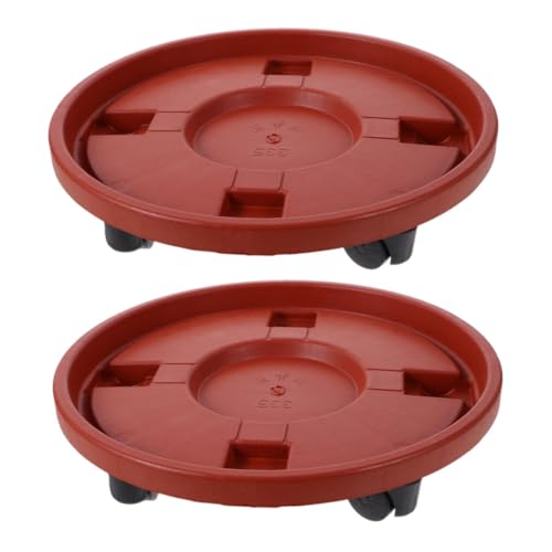 TOYANDONA 2 Stück Blumentopf Tray mit Universalrädern Beweglicher Pflanztisch für Schwere Töpfe Eleganter Pflanzenroller für und Außenbereiche von TOYANDONA