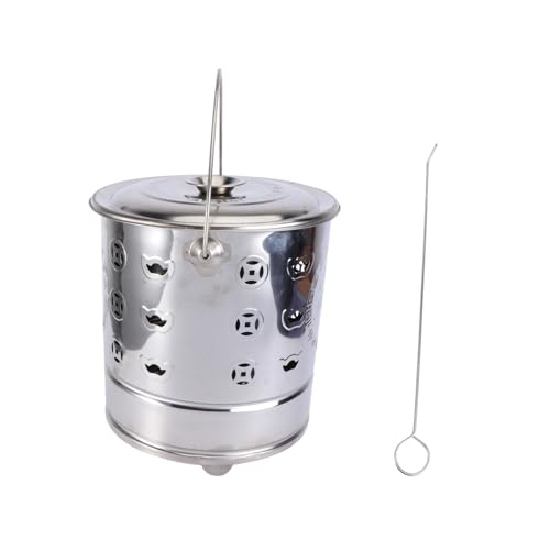 TOYANDONA 2 Stück Brennofen für Garten Haushaltsverbrennungsofen Silber mit Zange für Laub und Müllverbrennung Tragbar und für Sichere Nutzung im Freien TOYANDONA 2 Stück Brennofen für Garten Haushaltsverbrennungsofen Silber mit Zange für Laub und Müllverbrennung Tragbar und für Sichere Nutzung im Freien von TOYANDONA