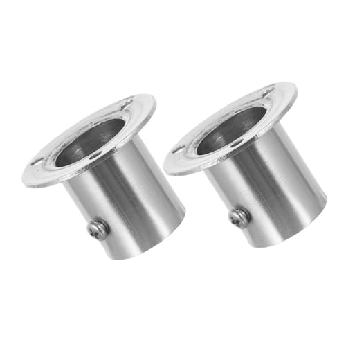 TOYANDONA 2 Stück Edelstahl Kleiderstangenhalterung Robust Rostfrei Wandflansch für Garderobe Bad Duschvorhang Stangenhalter Einfache Montage Langlebig von TOYANDONA