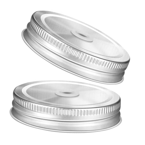 TOYANDONA 2 Stück Edelstahl Marmeladenglas Deckel mit Luftdichte Schraubverschluss Deckel für Einmachgläser Wiederverwendbar Robust und Sichere Vorratsgläser Verschlusskappen von TOYANDONA
