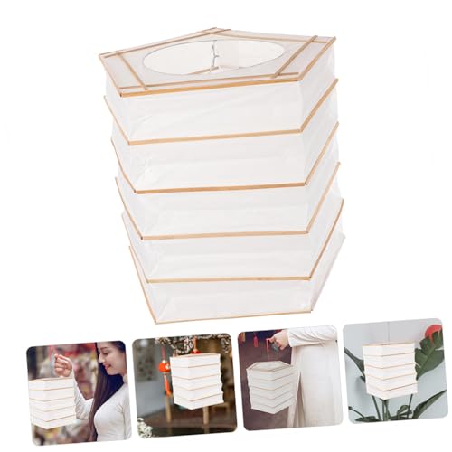 TOYANDONA 2 Stück Faltbare Papierlampenschirme Rechteckige Weiße Chinesische Laternen Vielseitige Leichte Lampenschirm-abdeckungen für Deckenleuchten Einfache Montage für Party und Wohnraum von TOYANDONA