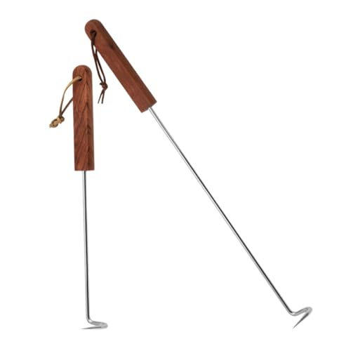 TOYANDONA 2 Stück Fleischhaken Langlebig Rostfrei mit Langem Griff rutschfest für Grill BBQ Fleischwender Geeignet für Schwein Hähnchen Ente Küchenwerkzeug von TOYANDONA